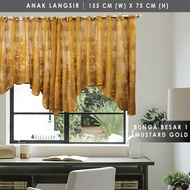 dreamcurtain - Anak Langsir Bunga Tingkap (W)62" x (H)29" / 155CM(W) x 75CM(H)/ Langsir Dapur Pendek