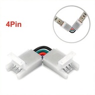 1pc Adjustable Angle 4-Pin 10mm LED Strip Corner Connector, Solderless Clip