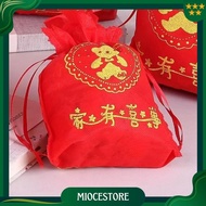 Chinese New Year Hampers Bag Shio Snake Year 2025 Metallic Material Pouch Fu Fuk Imlek Fabric Materi