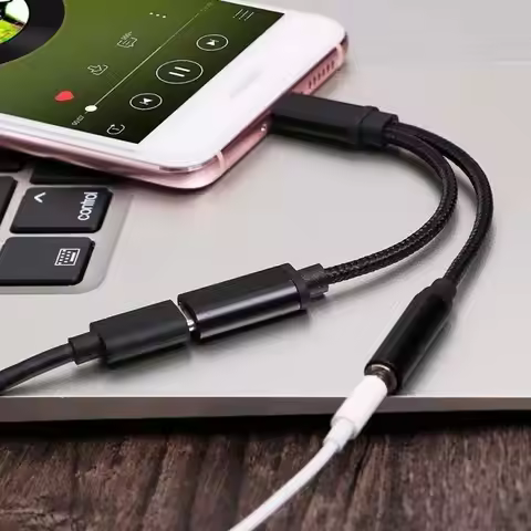 Adapter Type C to 3.5mm Aux Cable 2 In 1 3.5mm Jack Type-C To 3.5mm Connector Usb C Cable Audio Cabl