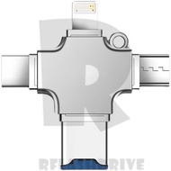 Four in one OTG card reader OTG adapter supports Tf card reader USB converter cable C-type Lightning