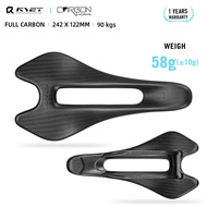 Ready Stock! RYET Ultralight 58g Full Carbon Saddle 3K Weave Oval 6.5X8.5(mm), 242/122 (mm) Saddle f