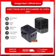 Aukey PA-TA07 Travel Mate 35W Charger USB PD Universal Travel Adapter - PA-TA07A Grey