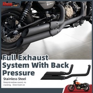 QJMOTOR SRV250 Modified Right Side Dual Outlet Stainless Steel Full System Back Pressure Exhaust wit