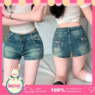 Y2K Casual Denim Shorts Washed Zipper Pocket Spring/summer Blue Denim Shorts for Women