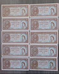 伊利沙伯二世一仙紙幣，合共10張