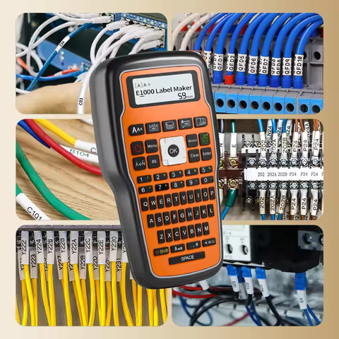 Industrial Label Printer E1000 PRO Portable Heat Shrink Tube Label Printer Compatible Brother HSE-23