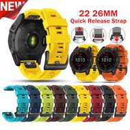 26mm 22mm Silicone Replace Band Quick Fit Strap For Garmin Fenix 2 3 HR 5 5X Plus 6 6X 7 7X Pro Forerunner 965 955 945 935