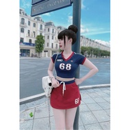 RED SPORTS SKIRT HEARTNECKLACE SET NO. 68 PC