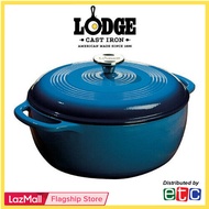 Lodge 6 Quart (5.68Ltr) Enameled Cast Iron Dutch Oven - Blue - EC6D33