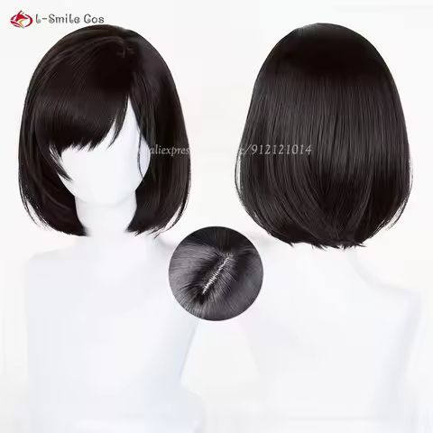 Shimizu Hinako Cosplay Wig 32cm Black Wigs For Women Cosplay Anime Wig Heat Resistant Synthetic Hair