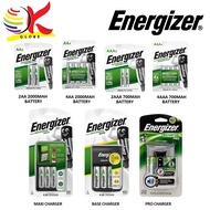 [ORIGINAL] ENERGIZER RECHARGEABLE POWERPLUS 2000MAH / 700MAH BATTERY 2AA / 4AA / RECHARGE BASE / MAX
