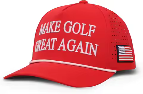 wolph American Golf Hat – Funny Golf Snapback Cap – Rope Golf Hat – Adjustable & Breathable