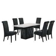 FREE SHIPPING Chesterfield dining set marble table 6 seater 8 seater classic dining set meja makan m