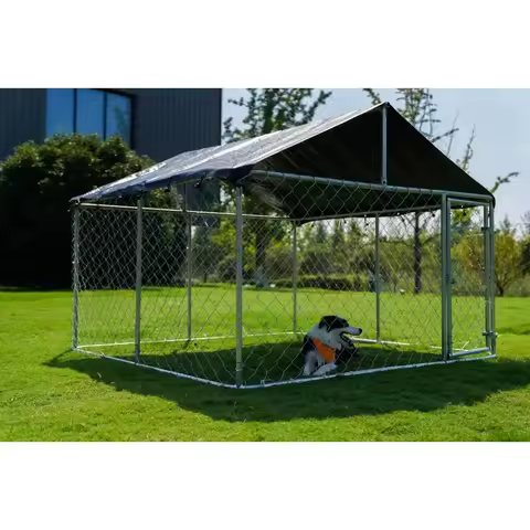 Heavy Duty Outdoor Dog Playpen Kennel - Mesh Big Cage with Secure Lock Steel Fence for Pets (6.56'x6