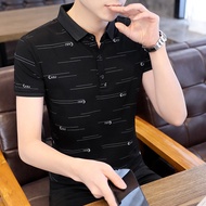 Kemeja-T lengan pendek lelaki 2021 baju polo kolar baju baharu lelaki versi Korea yang bergaya lapel jenama T-shirt leng