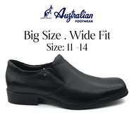 AUSTRALIAN 100% Original UK 11 EU 45 Men's Formal Shoes Slip On Wide Feet Kasut Kulit Hitam Lelaki S