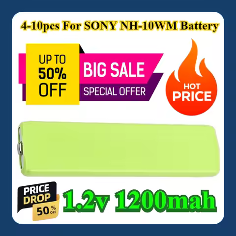 4-10pcs For SONY NH-10WM Battery 1.2v 1200mah
