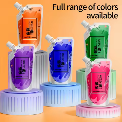 100ml/ Multi-colour xiajiaer Fluid Paint Acrylic paint Bag Violent Bear DIY decorative painting liqu