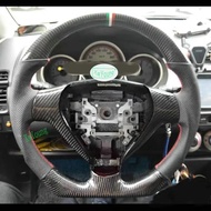 For Honda FIT GD3 Customized 100% Carbon Fiber Car Steering Wheel With Leather