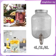 [SimpleloveMY] Glass Drink Dispenser Portable Beverage Dispenser for Tea Fridge Anniversary