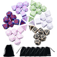 SmartDealsPro Retro Polyhedral Dice Sets with Pouches for D&D DND RPG MTG Dungeon and Dragons Table 