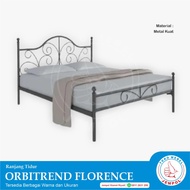 Ranjang Double FLORENCE Orbitrend/Tempat Tidur/Divan Besi Dewasa/Putih