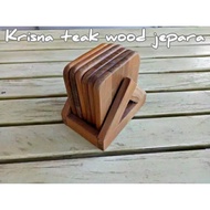 Old teak wood coasters with varnish, size 9*9 wooden tray/s whole teak wood/s