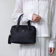 Vintage Bally 黑色小羊皮絎縫流蘇裝飾迷你手提包