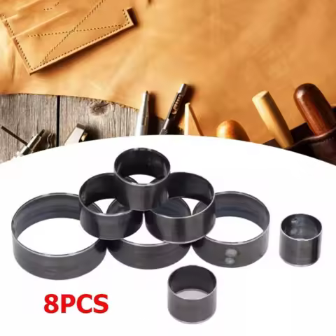 8Pcs Sharp Leather Cutting Die Leather Circle Stencil Cutter Mold Round Hollow Hole Punch Set Paper 
