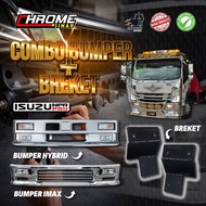 ISUZU NPR 150 3TON CHROME BUMPER + BRACKET (IMAX/HYBRID/HYBRID CUT)