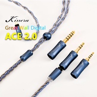 Kinera Ace 2.0 Earphone Cable Modular Upgrade Cable 2.5+3.5+4.4mm Detachable Plug Copper 0.78 2pin/MMCX Cable for Kz EDX PR2