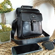 Tas kulit Pria simpel bahan kulit pull ap