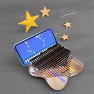 new Jooleer 21 Keys Star Shaped Acrylic Kalimba Transparent Iridescent Thumb Piano Smartphone Stand