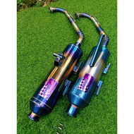 Exhaust Silent Killer AUN PREMIUM BLUE PURPLE power pipe beat Crab beat new Click 125 power pipe Ete