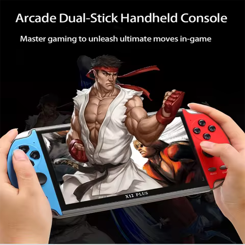 X12 Plus Portable Gaming Console, 7.0-inch HD screen, Portable Audio-Video Player, Classic Games, Ov