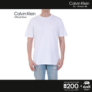 CALVIN KLEIN เสื้อยืดคอกลมแขนสั้นผู้ชาย Luxury Cotton T-shirt รุ่น 4LB275G YAF - สีขาว