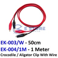 Crocodile / Aligator Clip with Wire (2pcs per Pack) - EK-003/W / EK-004/1M