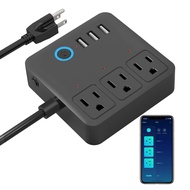 GHome Smart Smart Power Strip, 3 USB Ports and 3 Individually Controlled Smart Outlets, WiFi Surge P