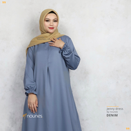 Nounes Jenny Dress Gamis Wanita Polos Matt Lady Zaraa