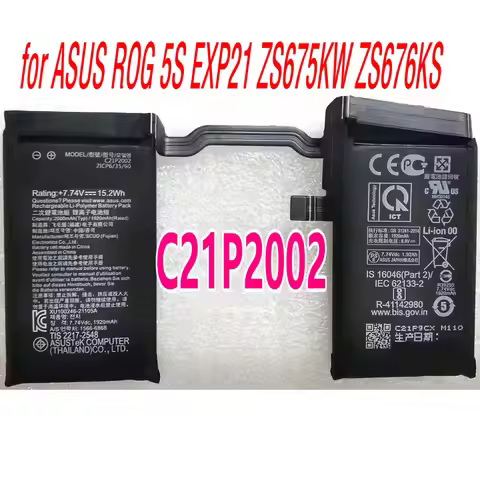 C21P2002 High Capacity Battery for ASUS ROG 5S EXP21 ZS675KW ZS676KS Gaming Mobile Phone, 7.74V, 15.