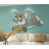 อะคริลิกตกแต่งผนังรูปแมวกับหนู  TOM and JERRYของตกแต่งบ้าน อะคริลิค3Dติดผนังห้องนอนลูก อะคริลิคตกแต่งห้องเด็กอนุบาล