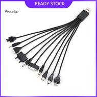 FOCUS Multi Line Pin Charger 10 in 1 Universal USB Cable Phone Mobiles Adapter Lead