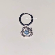 Kt Earrings kt EarringsThree-Dimensional Hollow Flash Diamond Kitten Simple All-Match Earrings Earri