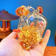 -Save Golden Bean Storage Bottle Glass Bottle High-value High-grade Transparent Small Golden Bean St