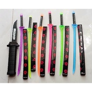 Toy displaying 2 25cm long plastic swords with 6 different colors for beautiful decoration