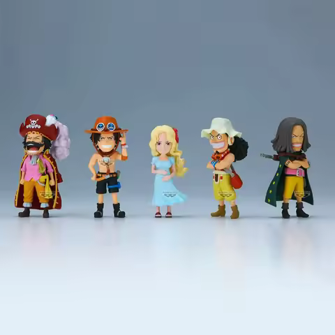 Original Bandai One Piece WCF Bloodline 2 Roger/Ace/Rouge/Usopp/Yasopp Anime Action Figures Model Gi