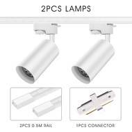 DGJLI ชุดไฟ LED รางดาวน์ไลท์5W 7W ปรับได้โคมไฟเพดานไฟสปอร์ตไลท์หลอดไฟ GU10ติดผนังเปลี่ยนได้เสื้อผ้าไ