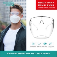 BARE AID Anti-Fog Protective Full Face Shield / Transparent Face Shield | Glasses | Anti-fogging Anti-splash