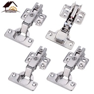 4 Pieces Cabinet Hinge Stainless Steel with Hydraulic Damper Buffer Soft Close Quiet Closing Cabinet Door Hinges Kitchen Cupboard Home Furniture Full-Overlay Type